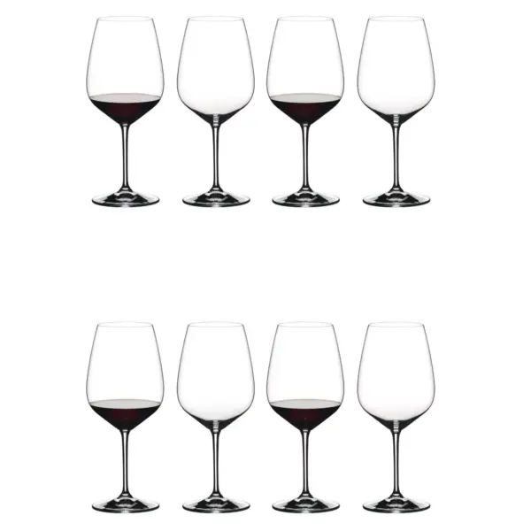 Riedel 6409/0 Heart to Heart Crystal Dishwasher Safe Cabernet Sauvignon Red Wine Glass (8 Pack)