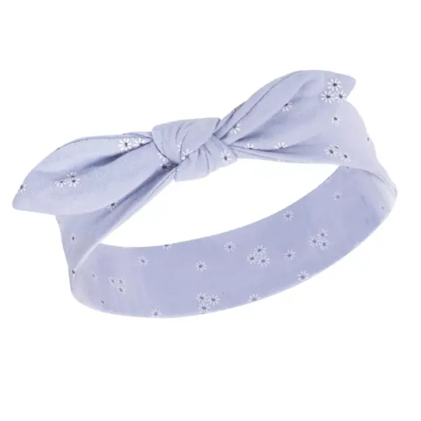 Hudson Baby Infant Girl Cotton Bib and Headband Set 5pk, Periwinkle, One Size