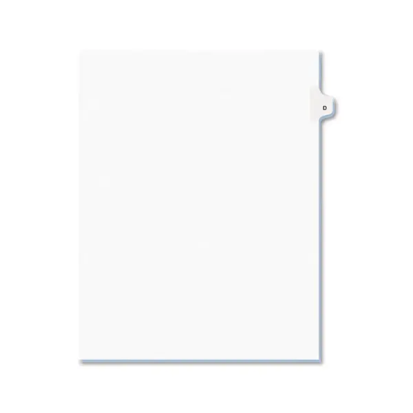 Avery-Style Legal Exhibit Side Tab Dividers 1-Tab Title D Ltr White 25/PK 01404