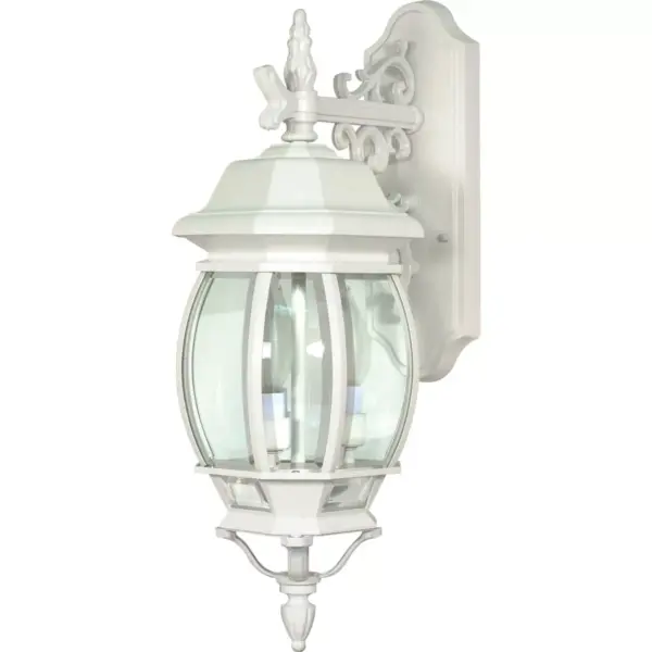 3 Light Outdoor Wall Lantern Sconce White - Aurora Lighting