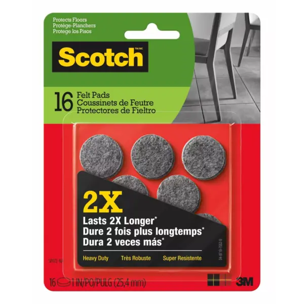 16pk Heavy Duty Felt Gray - Scotch