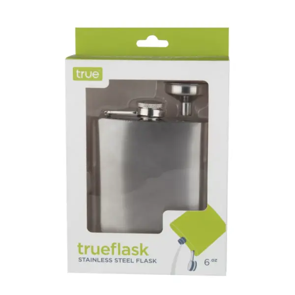 TRUE Stainless Steel Flask with Funnel 6oz