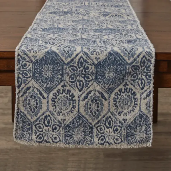 Split P Mosaic Tile Printed Table Runner - 72"L - Blue