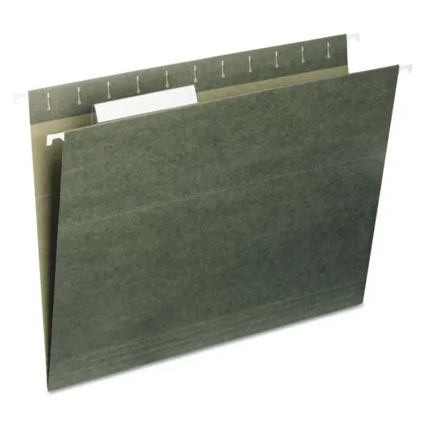 UNIVERSAL Hanging File Folders 1/5 Tab 11 Point Stock Legal Standard Green 25/Box 14215