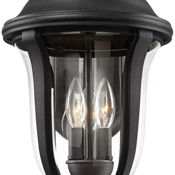 John Timberland Traditional Outdoor Wall Light Fixture Black 22 1/4" Clear Glass Downbridge for Exterior House Porch Patio Deck