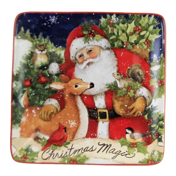 Tabletop 6.0" Magic Christmas Santa Canape Plates Holiday Certified International  -  Dining Plates