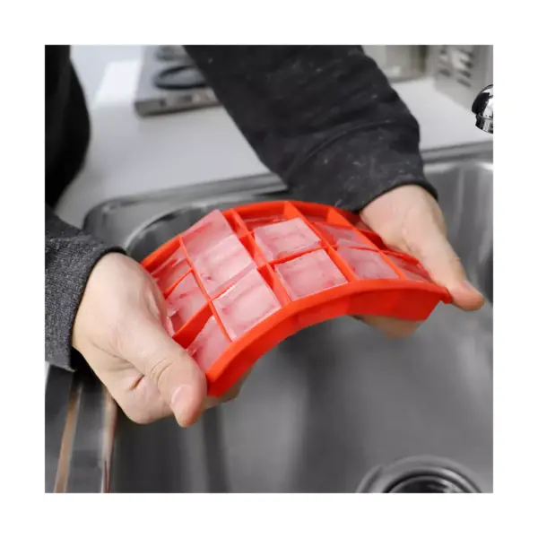 Home Basics Silicone Ice Cube Tray Red