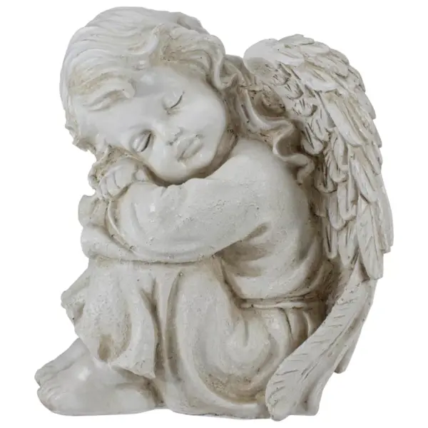 Northlight 9.5" Ivory Resting Cherub Angel Outdoor Patio Garden Statue