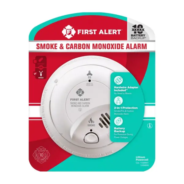 First Alert Hardwired Smoke and Carbon Monoxide Detector with Battery Backup White