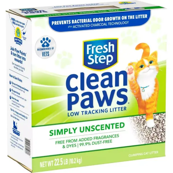 Fresh Step - Clean Paws Unscented Clumping Cat Litter - 22.5lb