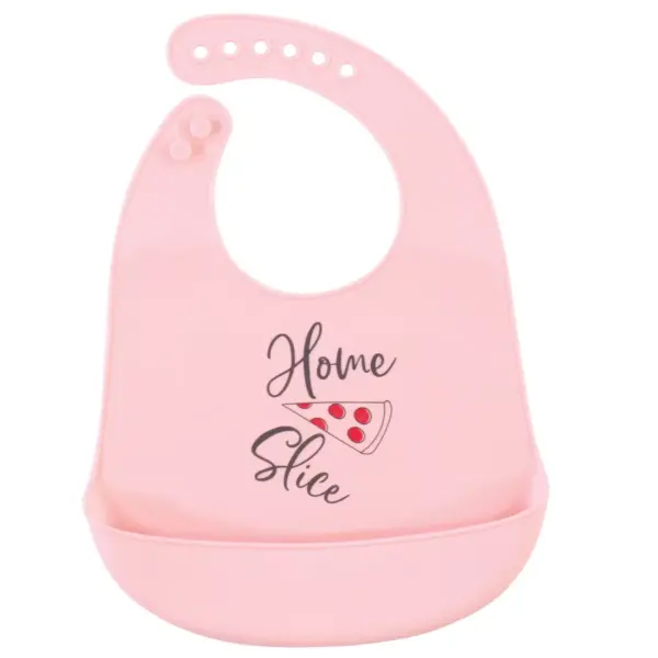 Hudson Baby Infant Girl Silicone Bibs 2pk, Home Slice, One Size