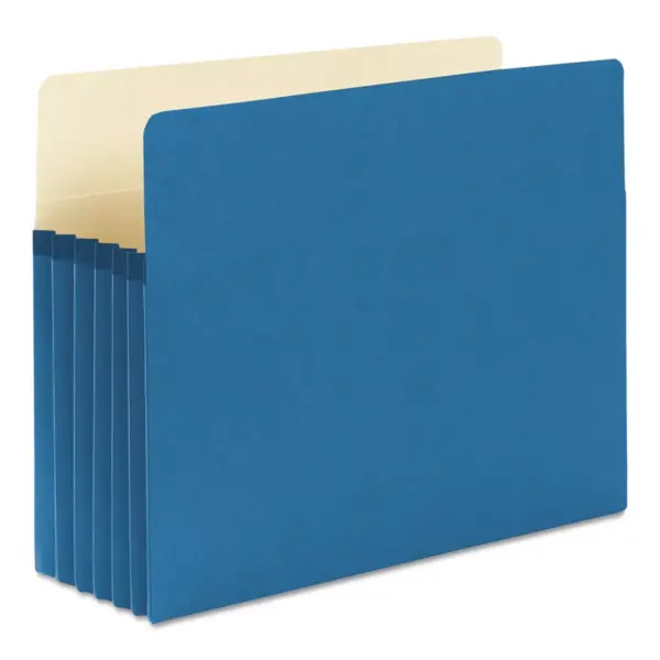 Smead 5 1/4" Exp Colored File Pocket Straight Tab Letter Blue 73235