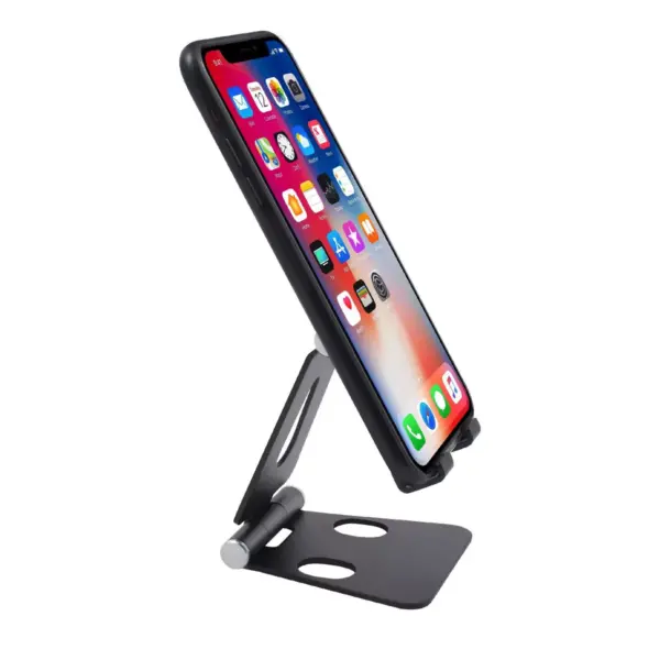 Insten Foldable Adjustable Cell Phone Tablet Stand, Ergonomic Holder, Aluminum made, fits with iPhone, iPad, Switch, 3.5” to 8” devices, Black