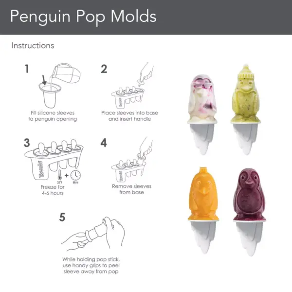 Tovolo Penguin Pop Molds (Set of 4) Black