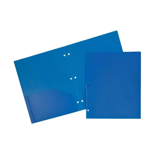 JAM 6pk 2 Pocket Heavy Duty Plastic Folders - Blue