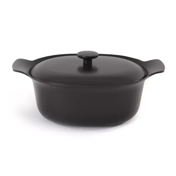 BergHOFF Ron 11" Cast Iron Covered Casserole 5.5 Qt, Black