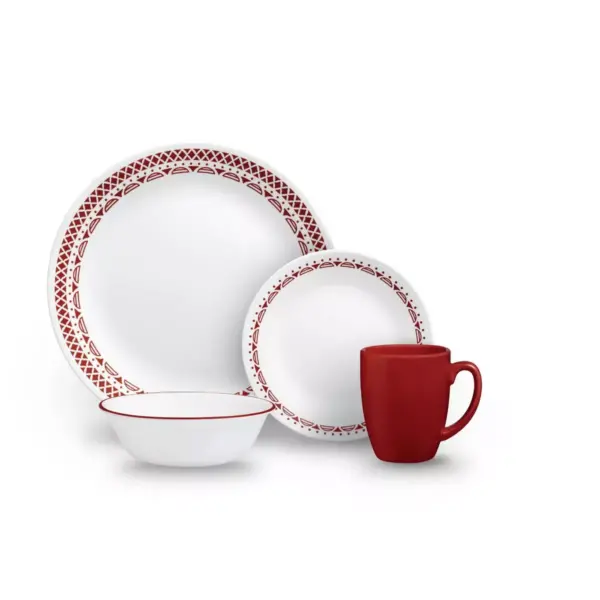 Corelle 8.5" Glass Cordoba Salad Plate Red/White