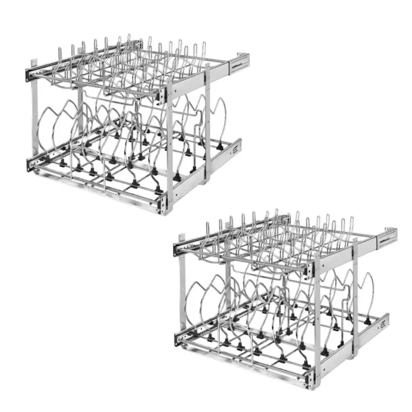 Rev-A-Shelf 5CW2-2122-CR 21" 2-Tier Wire Cookware Cabinet Organizer (2 Pack)