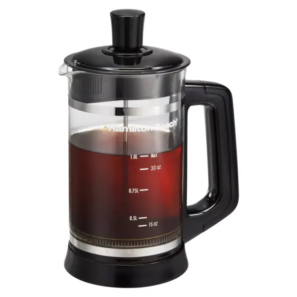 Hamilton Beach French Press Coffee Maker with Hot Chocolate Attachment- 40400