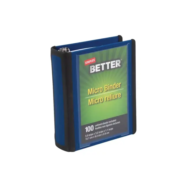 Staples Better 1-Inch Round-Ring Micro View Binder Blue (26230)