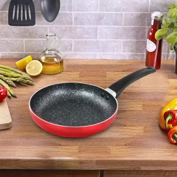 Oster 8 Inch Red Aluminum Non Stick Frying Pan with Bakelite Handle