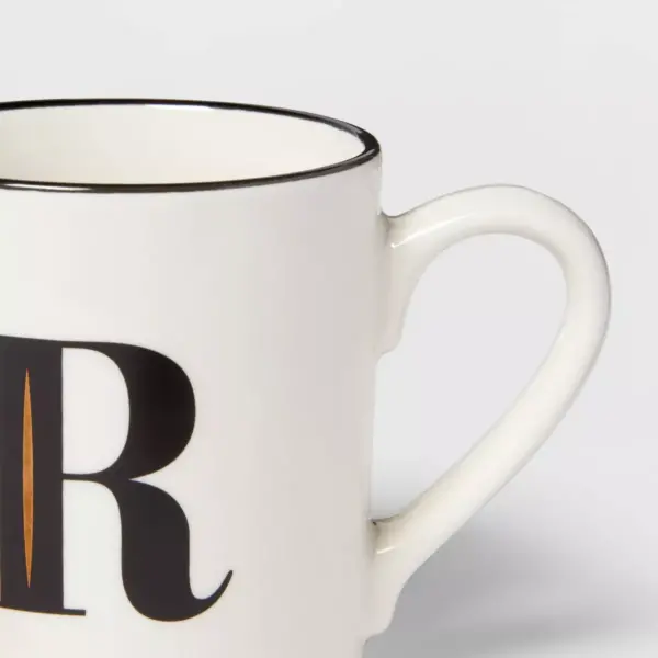 16oz Stoneware Monogram R Mug White - Threshold™