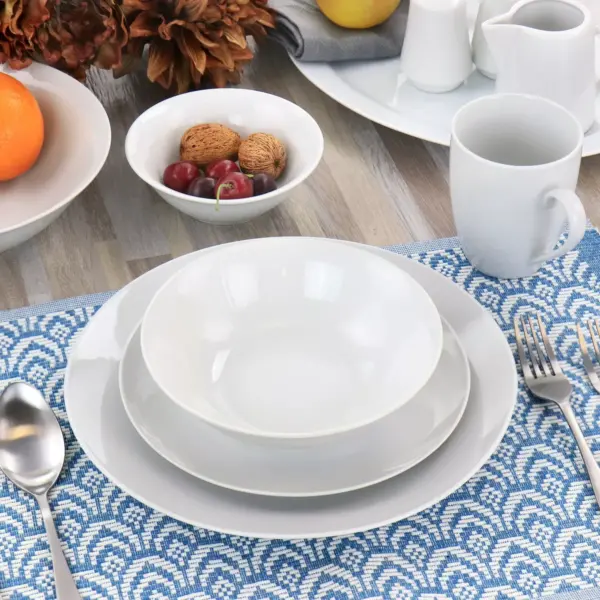 Gibson Home Classic Pearl Fine Ceramic 39 Piece Dinnerware Set in White