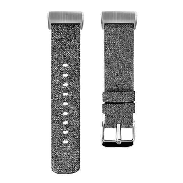 Insten Canvas Fabric Band for Fitbit Charge 4 & Charge 3 & Charge SE, Replacement Strap, Gray Black