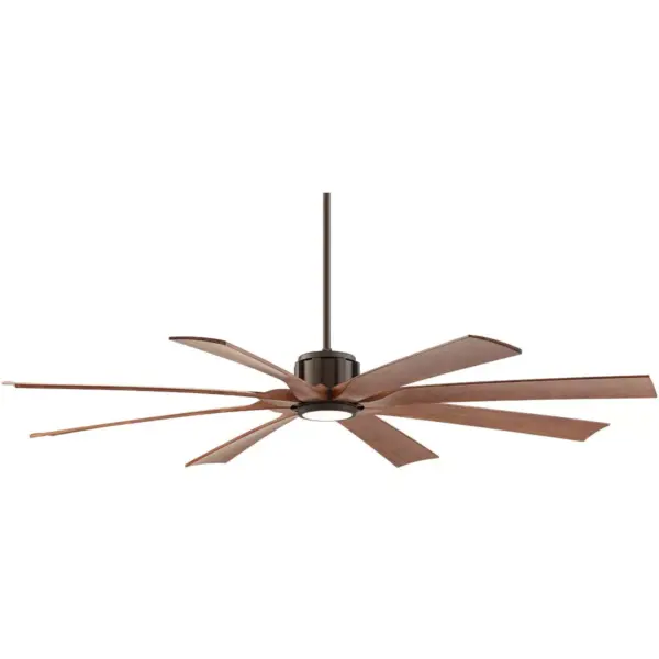 70" Possini Euro Design Modern Outdoor Ceiling Fan with Light LED Dimmable Remote Oil Rubbed Bronze Koa Damp Rated for Patio Porch