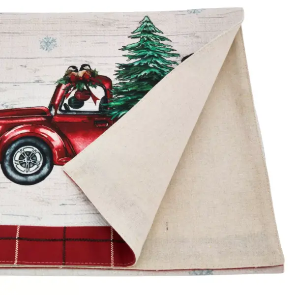 13" X 72" Red Christmas Truck Runner - SARO Lifestyle