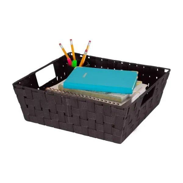 Simplify Large Woven Storage Bin Chocolate