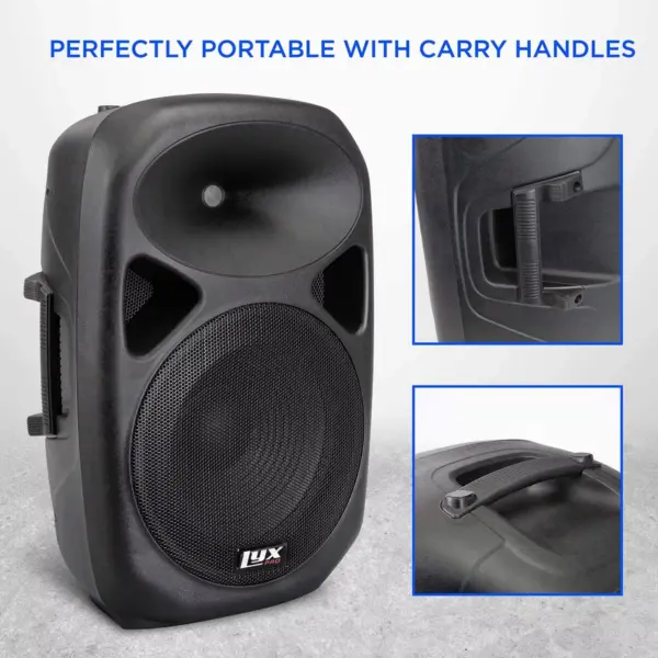 LyxPro 12'' PA System Powerful Compact PA Portable Active Speaker System with Equalizer, Bluetooth, SD Card Slot, USB, MP3, XLR, 1/4'', 3.5mm Input Connections - SPA-12