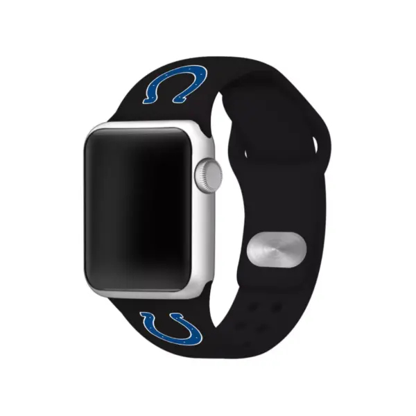 NFL Indianapolis Colts Apple Watch Compatible Silicone Band 42mm - Black