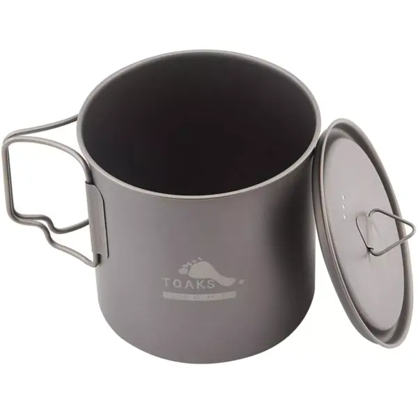 TOAKS Light Titanium 650ml Outdoor Camping Cook Pot POT-650-L