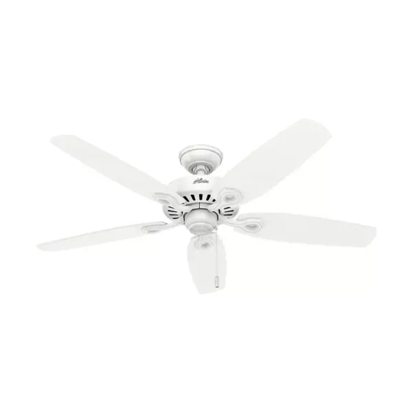 Hunter Fan Company 53240 Builder Elite Traditional 52 Inch Ultra Quiet Indoor Home Ceiling Fan with Pull Chain Control without Lights, White