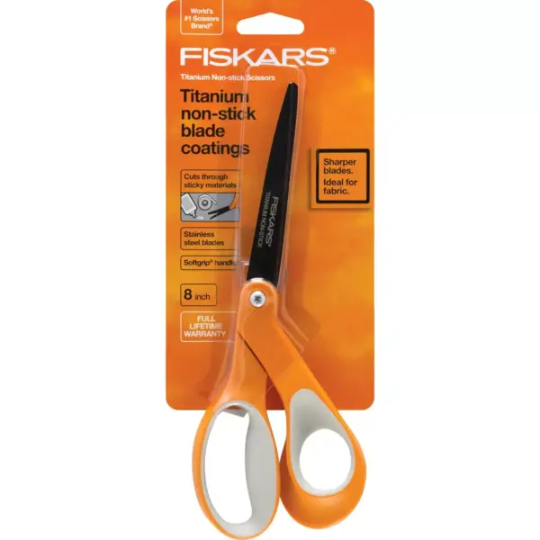 Fiskars Non-Stick Titanium Softgrip Scissors 8"