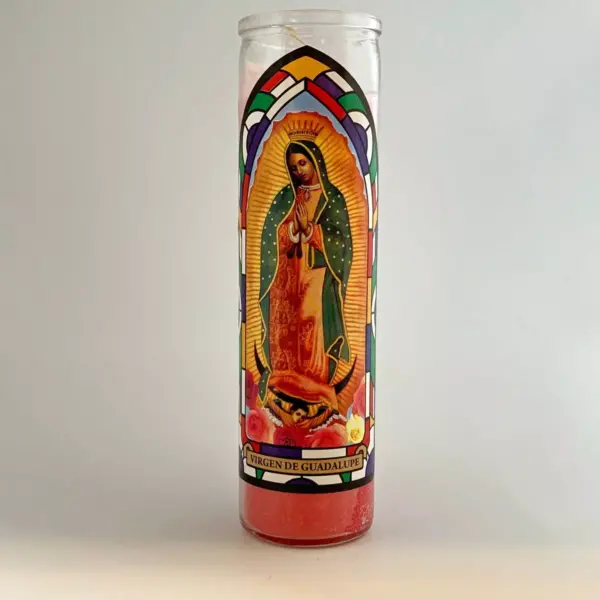 Jar Candle Virgen De Guadalupe Pink - Continental Candle