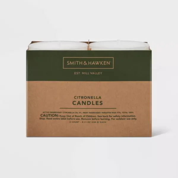 2pk Pillar Candle Citronella - Smith & Hawken™