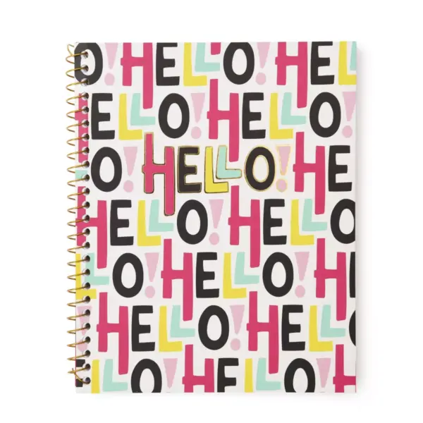 Hello! Spiral Notebook 1 Subject Gold Foil - Roobee