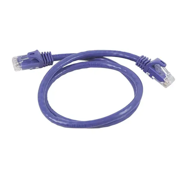 Monoprice Flexboot Cat5e Ethernet Patch Cable - Network Internet Cord - RJ45, Stranded, 350Mhz, UTP, Pure Bare Copper Wire, 24AWG, 2ft, Purple