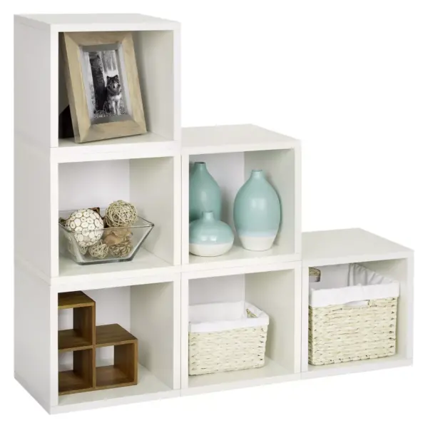 Way Basics Stackable Cube Storage Cubby Organizer White