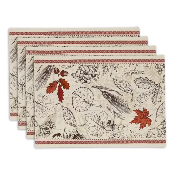 Set of 4 Embellished Placemat Acorn Harvest - Design Imports