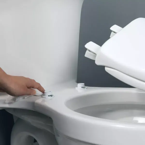 Cameron Never Loosens Round Enameled Wood Toilet Seat with Easy Clean Hinge White - Mayfair by Bemis