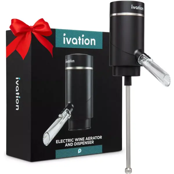 Ivation Electric Wine Aerator and Dispenser, Rechargeable Automatic Wine Pourer with Touch Button Control