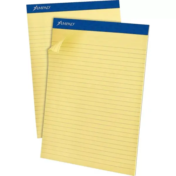 Ampad Recycled Writing Pads 8 1/2 x 11 3/4 Canary 50 Sheets Dozen 20270