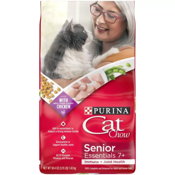 Cat Chow Senior Dry Cat Food - 3.15lbs