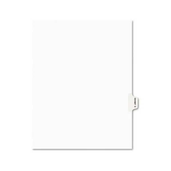 Avery-Style Preprinted Legal Side Tab Divider Exhibit G Letter White 25/Pack 01377