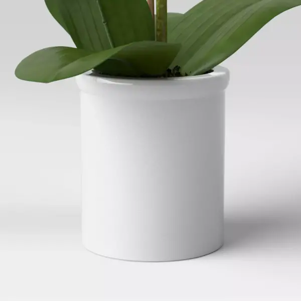 21" x 9" Artificial Orchid Arrangement in Pot White - Threshold™