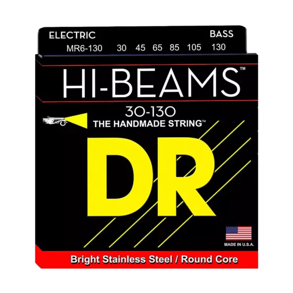 DR Strings HI Beams 6 String Bass Medium .130 Low B (30-130)