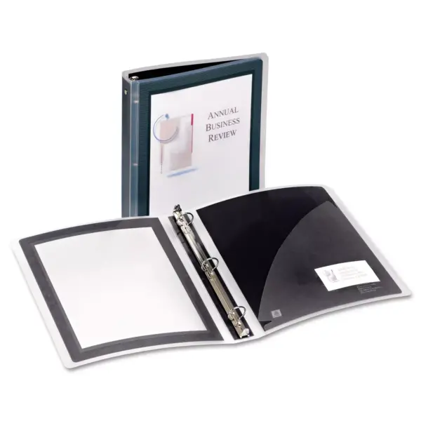 Avery Flexi-View Binder w/Round Rings 11 x 8 1/2 1 1/2" Cap Black 17637